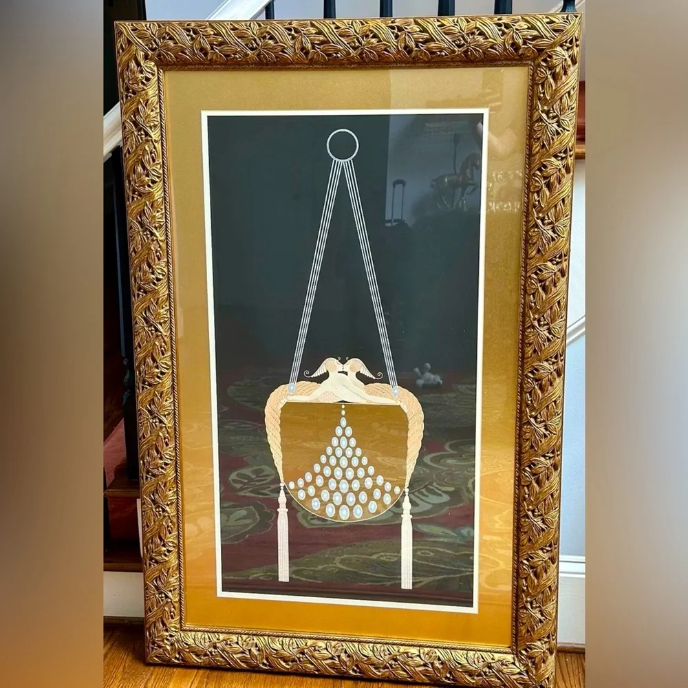 Erte (Romain de Tirtoff) "The Clasp" Serigraph. Gorgeous Frame and Paperwork - Picture 1 of 7